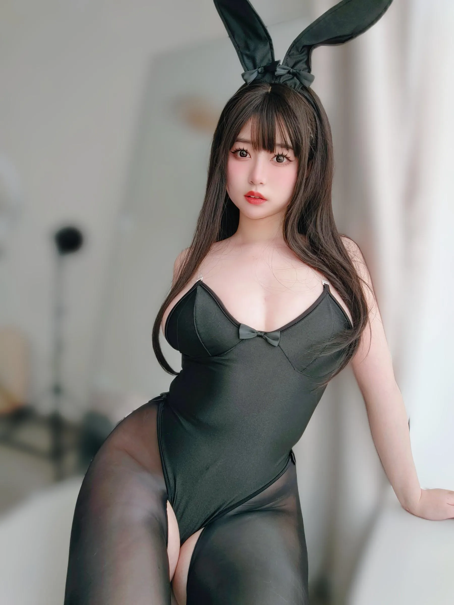女主K – NO.20 黑丝兔女郎 [64P]插图4